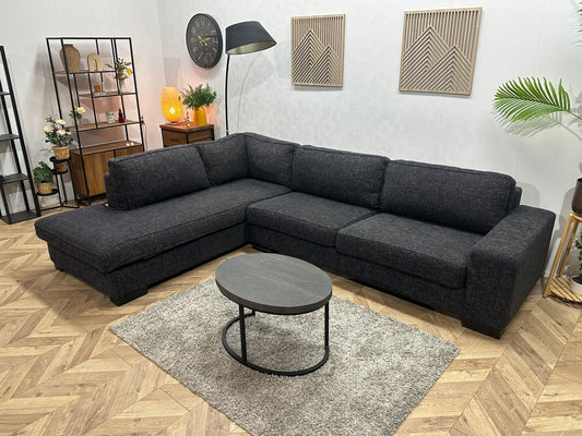 Antraciet Hoekbank ~ Losse Kussens Met Afneembare Hoezen