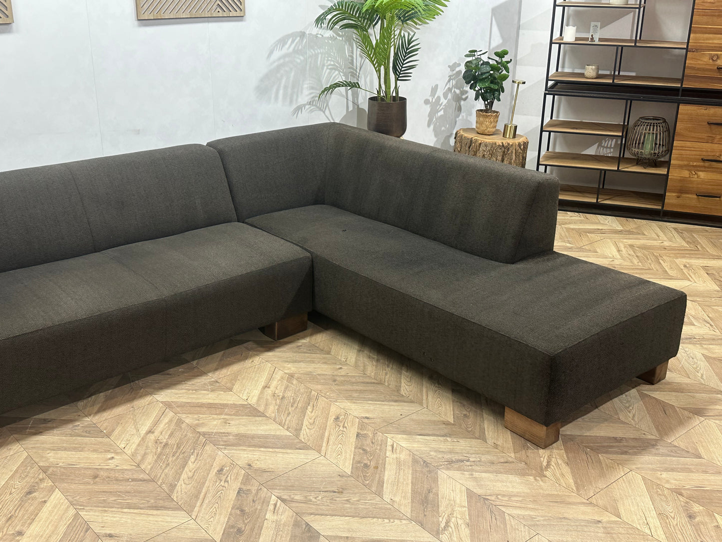 N-Joy Antraciet Hoekbank ~ Vaste Kussens