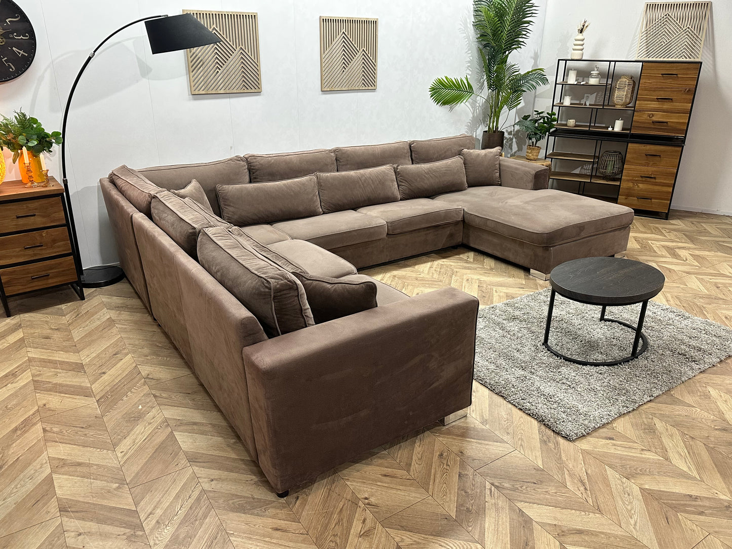 Bruine Velvet U Bank ~ Losse Kussens Met Afneembare Hoezen