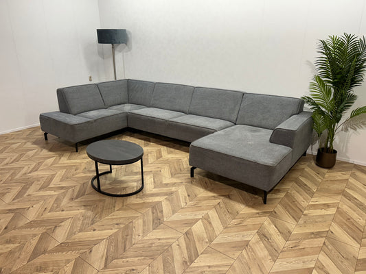 Grijze U bank ~ Vaste Kussens