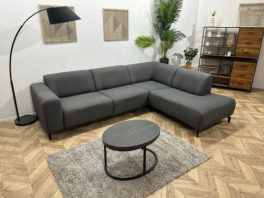 Grijze Hoekbank ~ Vaste Kussens