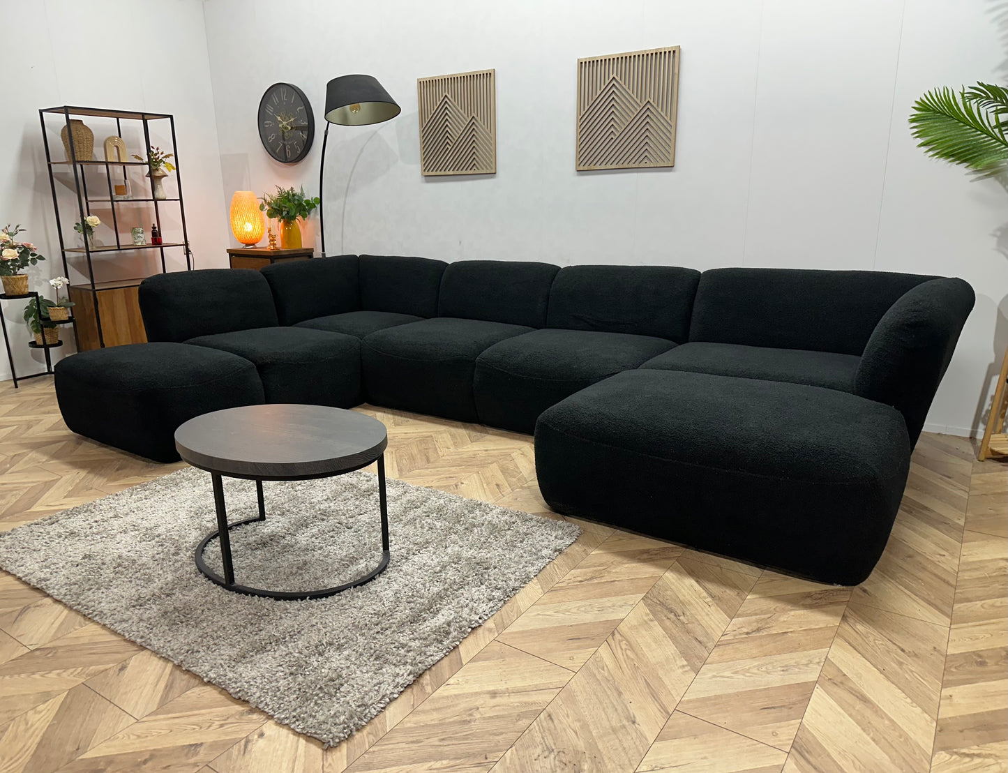 Zwarte Bouclé U Bank