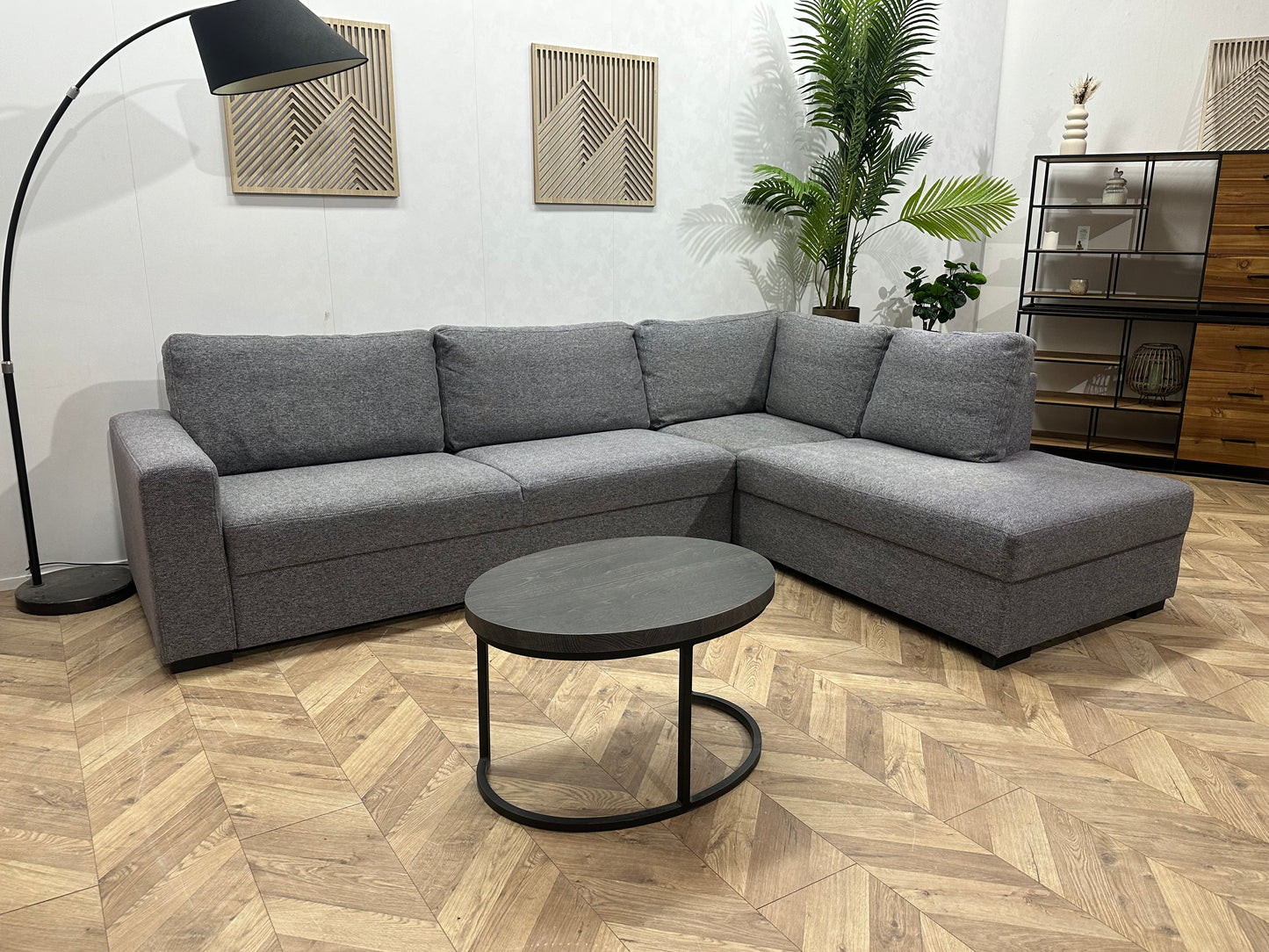 Grijze Hoekbank ~ Losse Rugkussens Met Afneembare Hoezen