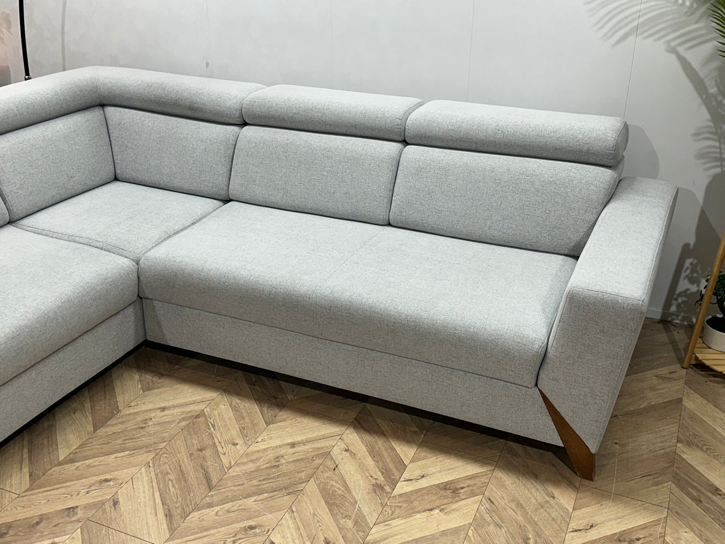 Licht Grijze Hoekbank ~ Verstelbare Hoofdsteunen