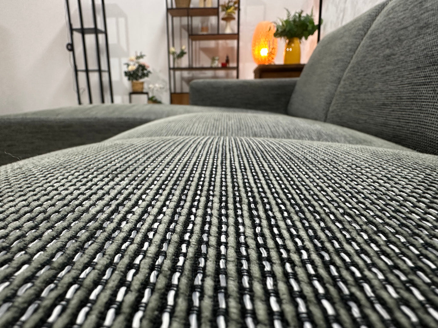 Grijze Hoekbank ~ Vaste Kussens