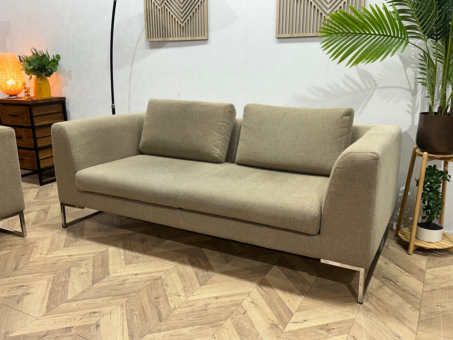 Beige Banken Set ~ Losse Kussens Met Afneembare Hoezen