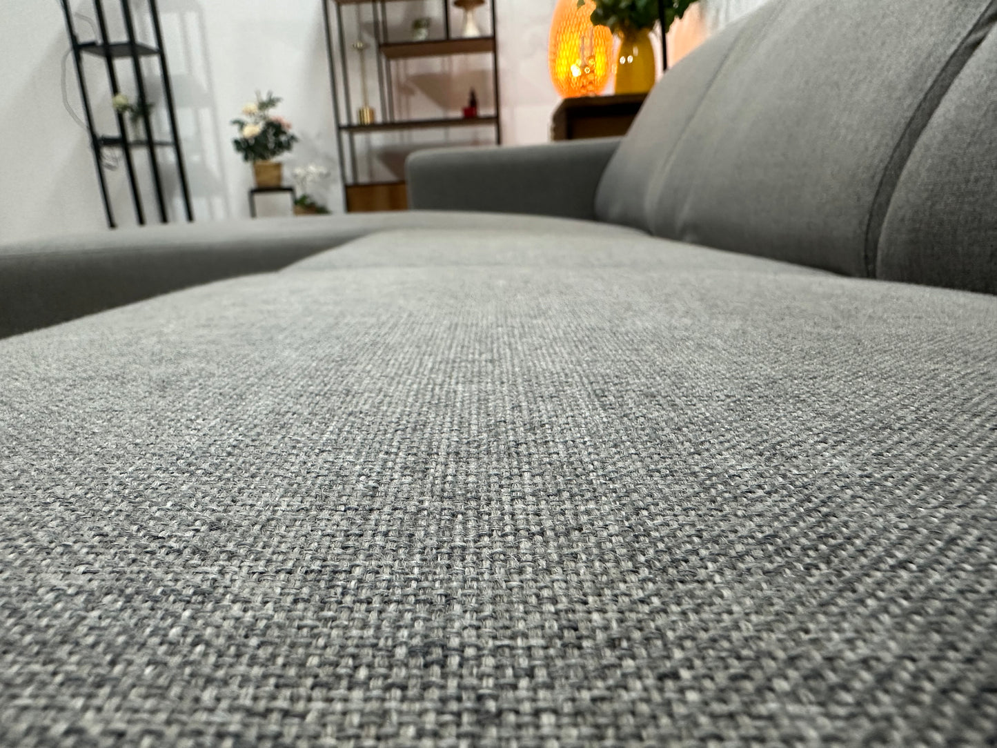 Licht Grijze Hoekbank ~ Vaste Kussens