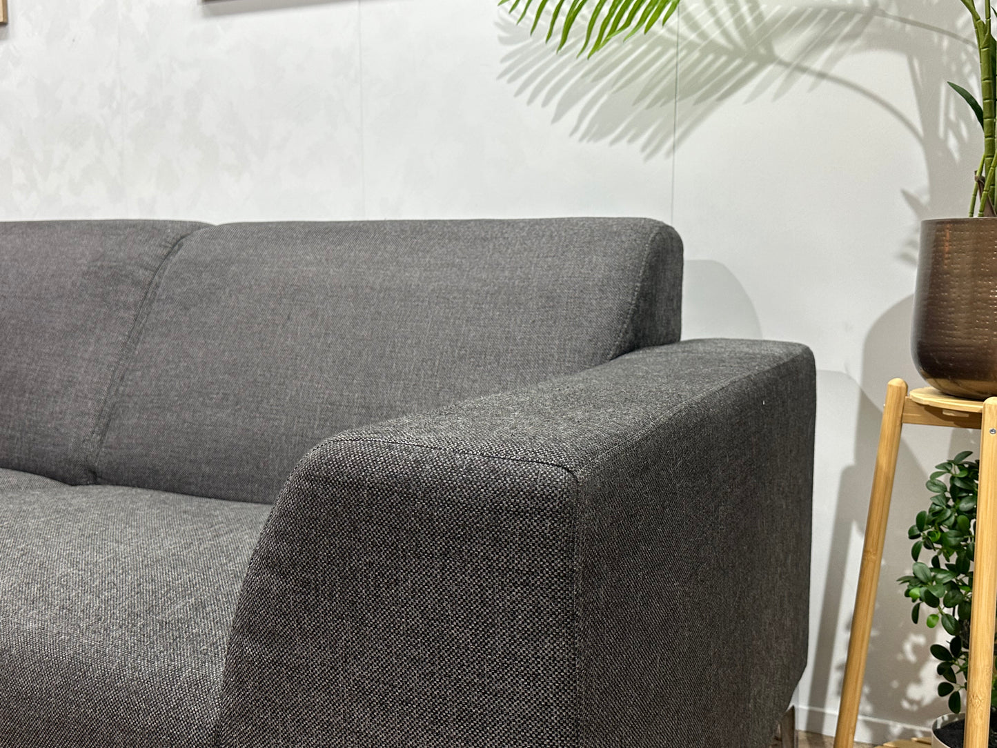 Antraciet Hoekbank ~ Vaste Kussens