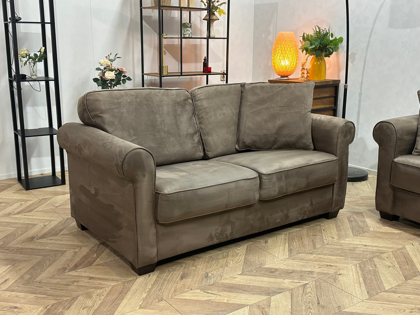 Licht Bruine Velvet Banken Set ~ Nieuwstaat