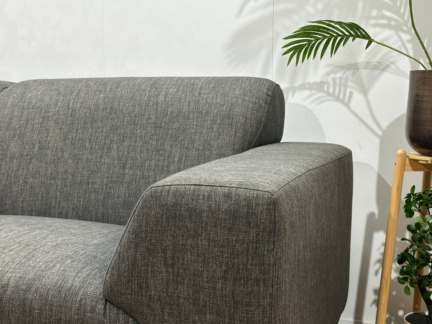 Grijze Hoekbank ~ Vaste Kussens