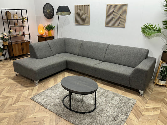 Grijze Hoekbank ~ Vaste Kussens