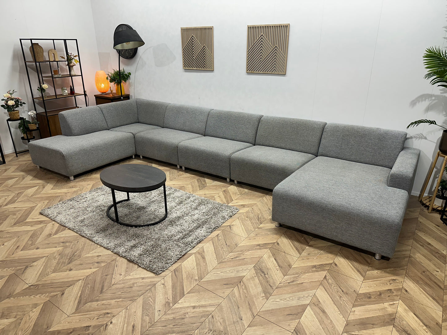 Licht Grijze Ruime U Bank ~ Vaste Kussens