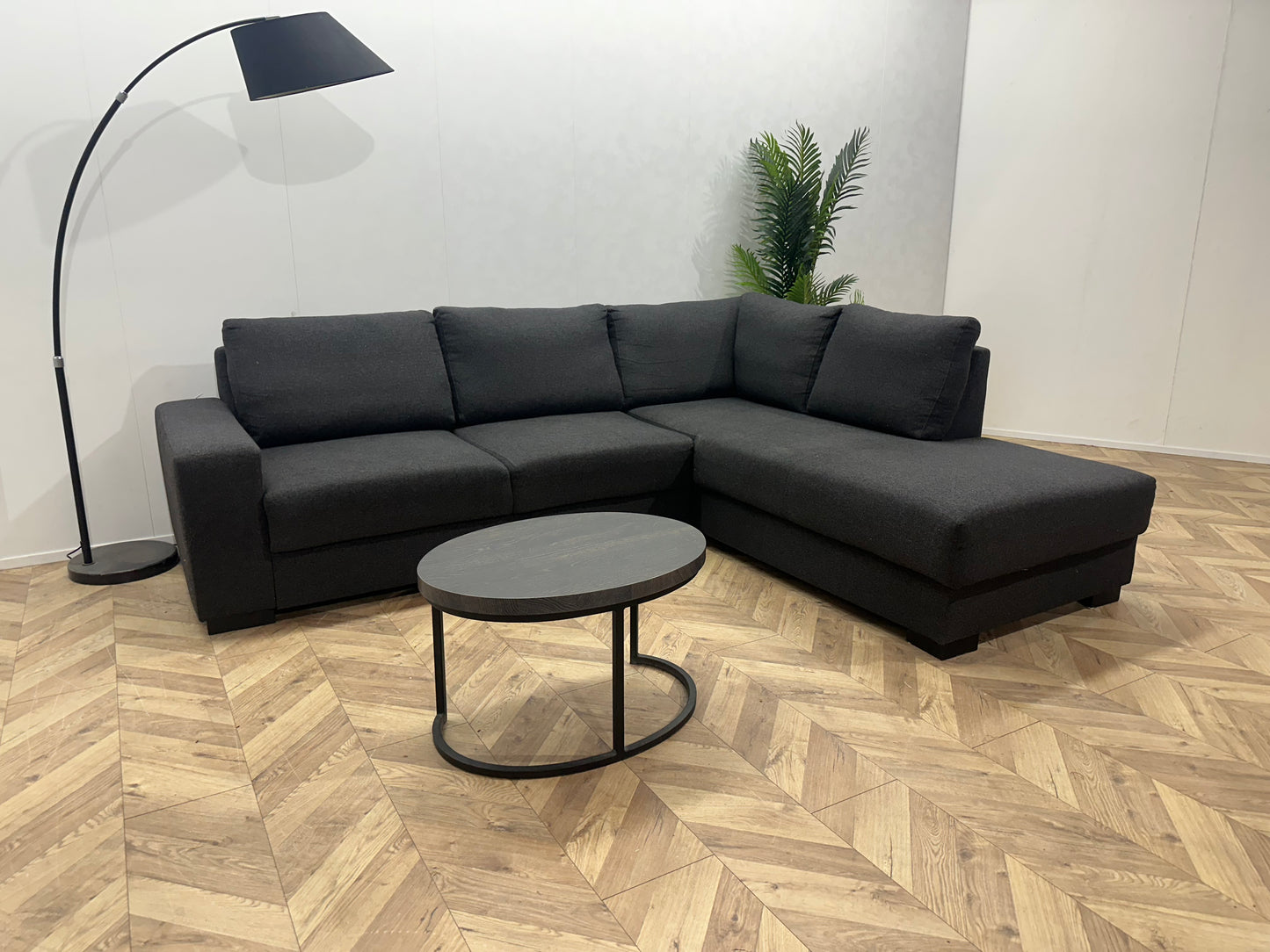 Antraciet Hoekbank ~ Losse Rugkussens Met Afneembare Hoezen