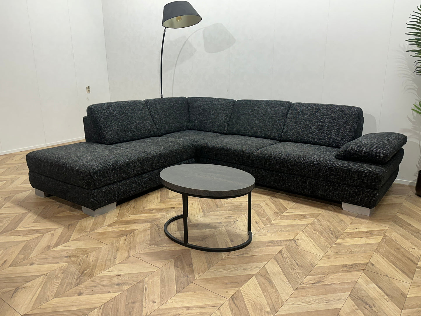 Antraciet Hoekbank ~ Verstelbare Armsteun