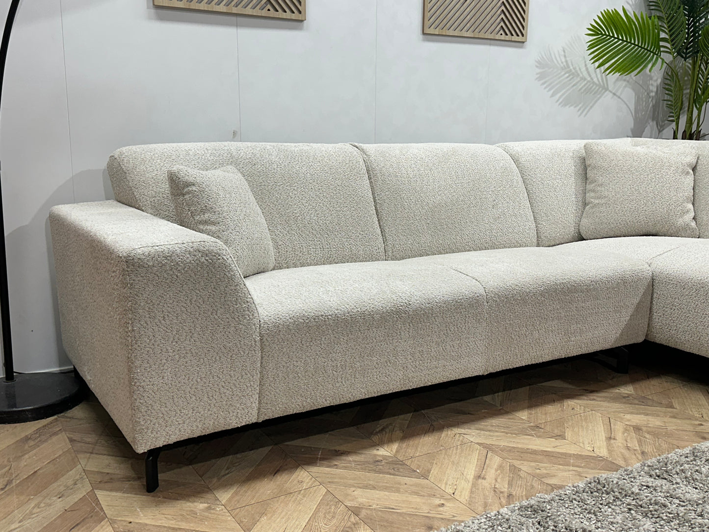 !Showroommodel! Crème Boucle Hoekbank