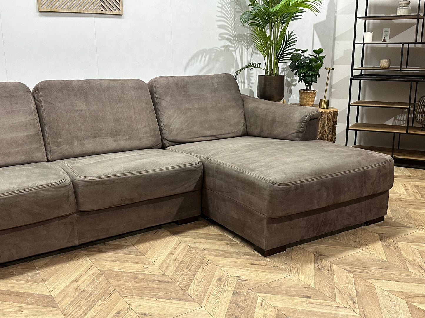 Licht Bruine Suède Stoffen U Bank ~ Vaste Kussens