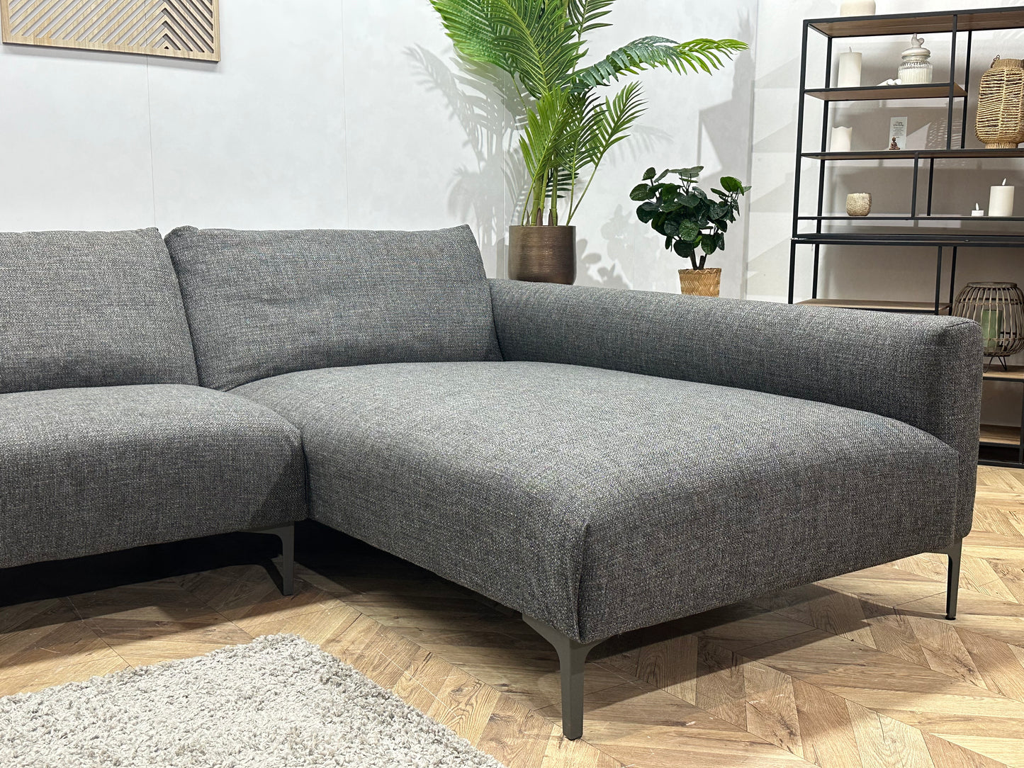 Bert Plantagie Antraciet Design Hoekbank ~ Vaste Kussens