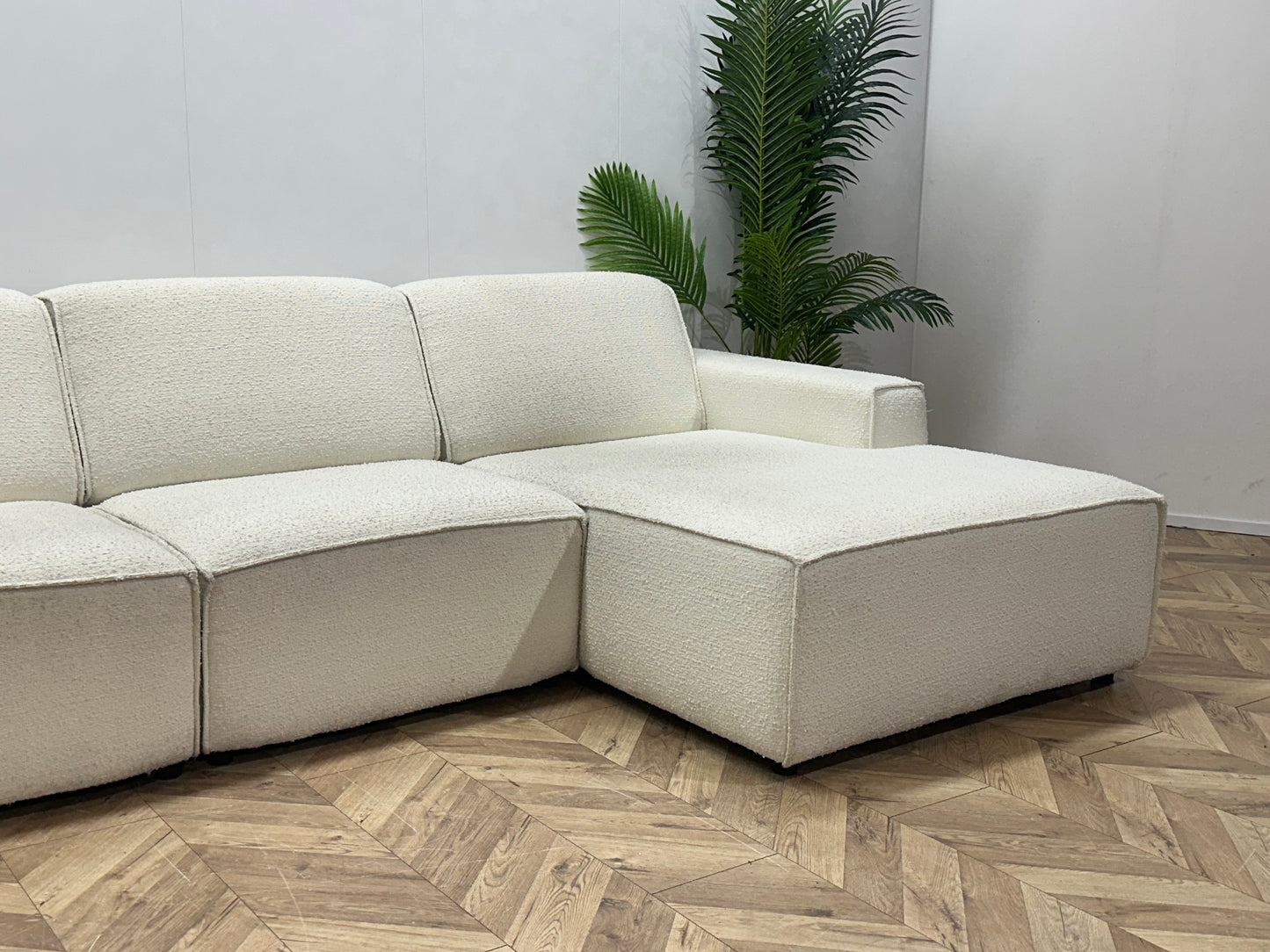 Witte Bouclé Stoffen U Bank ~ Vaste Kussens