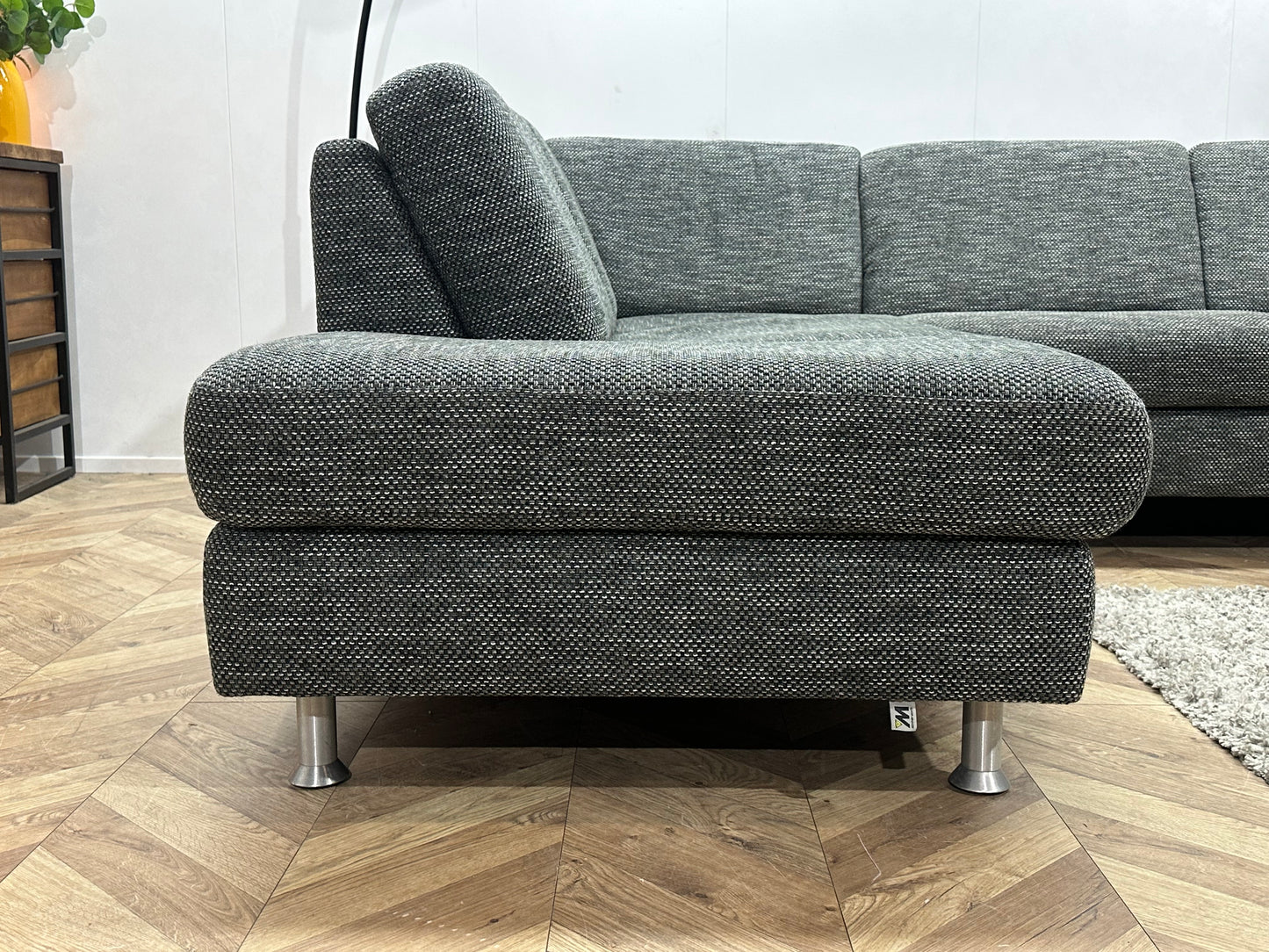 Montèl Antraciet Hoekbank ~ Vaste Kussens