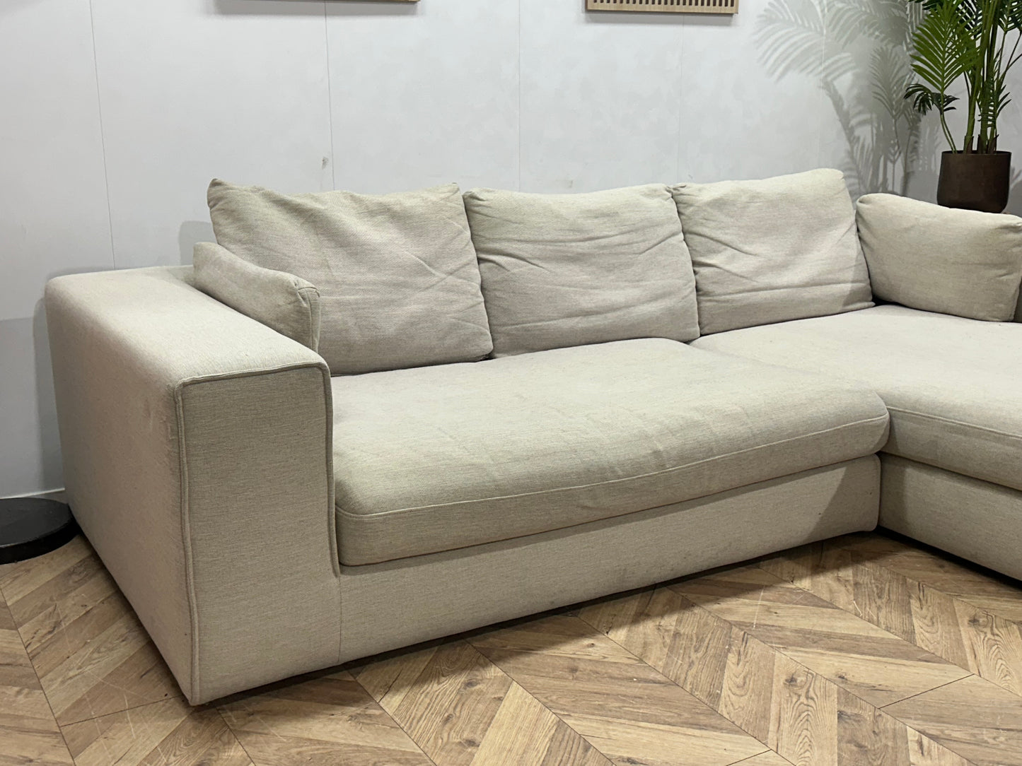 Crème Hoekbank ~ Losse Kussens Met Afneembare Hoezen