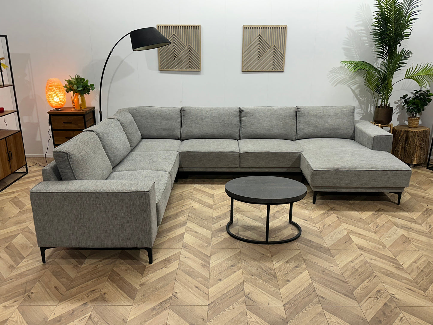 Licht Grijze U Bank ~ Losse Rugkussens Met Afneembare Hoezen