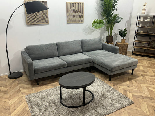 Dutch Tribes Licht Grijze Ribstof Hoekbank ~ Losse Kussens Met Afneembare Hoezen