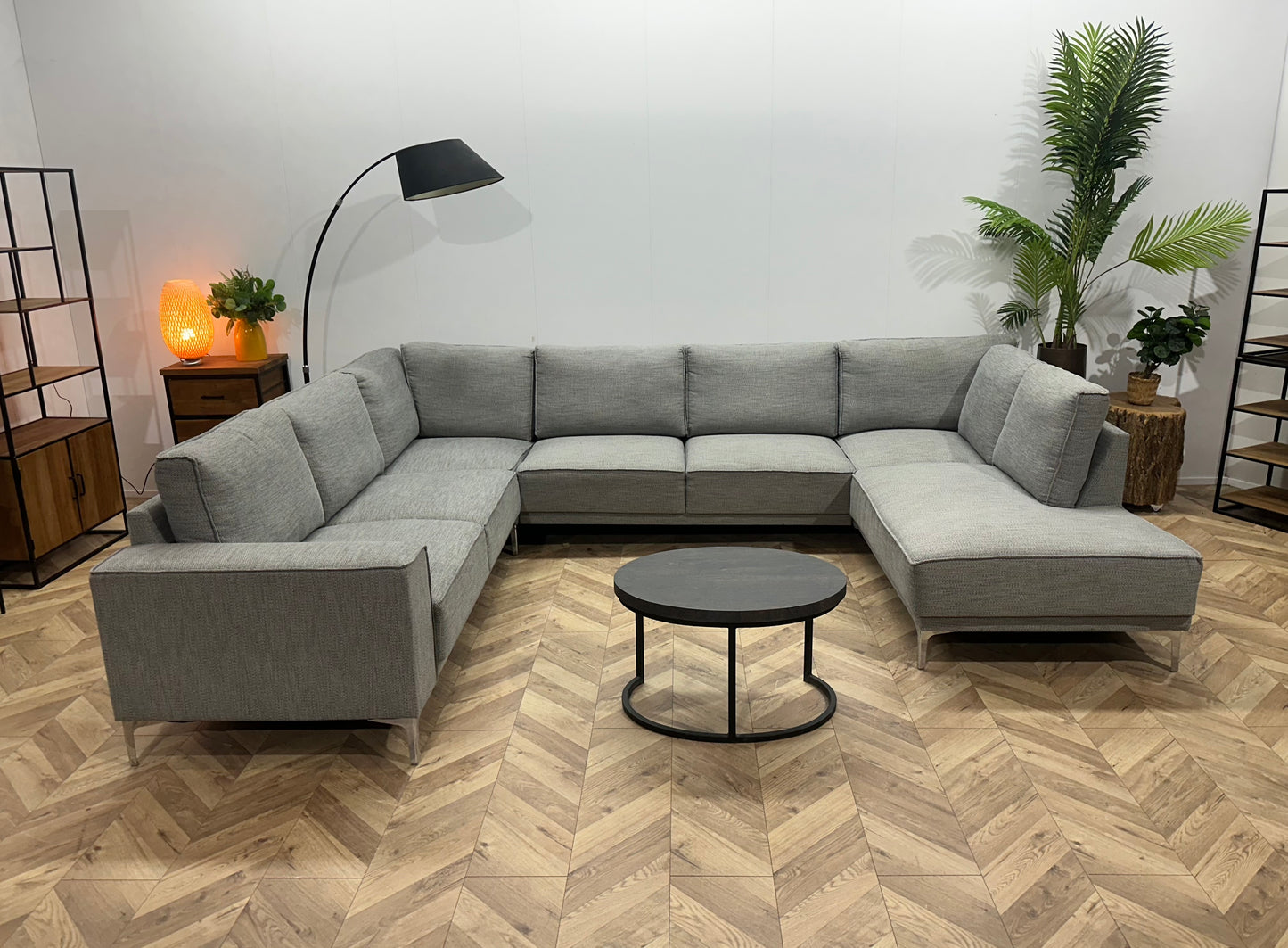 Licht Grijze U Bank ~ Losse Rugkussens Met Afneembare Hoezen