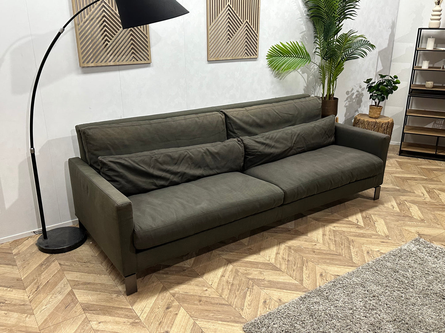 Linteloo Grijze/Groene 2.5-Zits Bank Inc Hocker ~ Losse Kussens Met Afneembare Hoezen