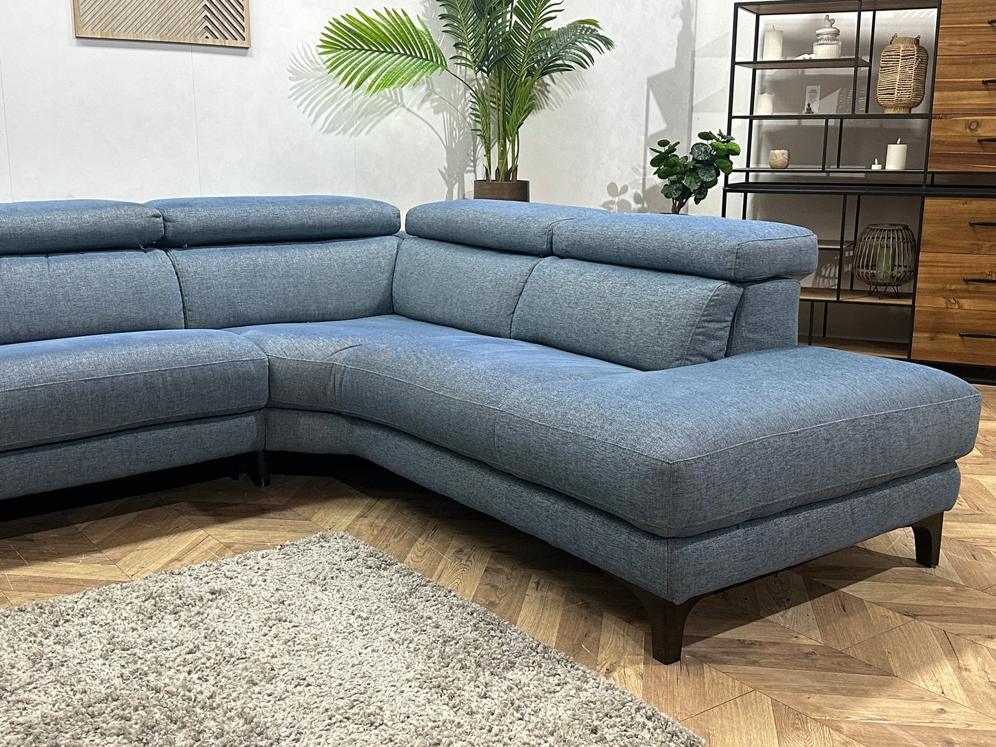 Licht Blauwe Hoekbank ~ Elektrisch Verstelbaar