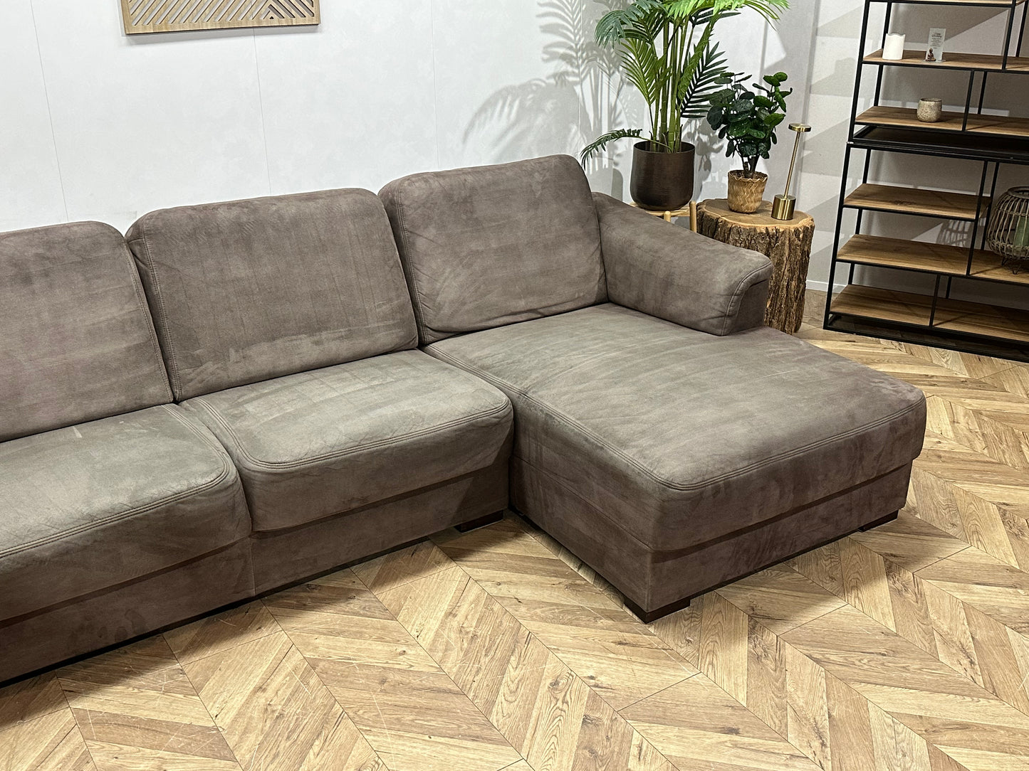 Licht Bruine Suède Stoffen U Bank ~ Vaste Kussens