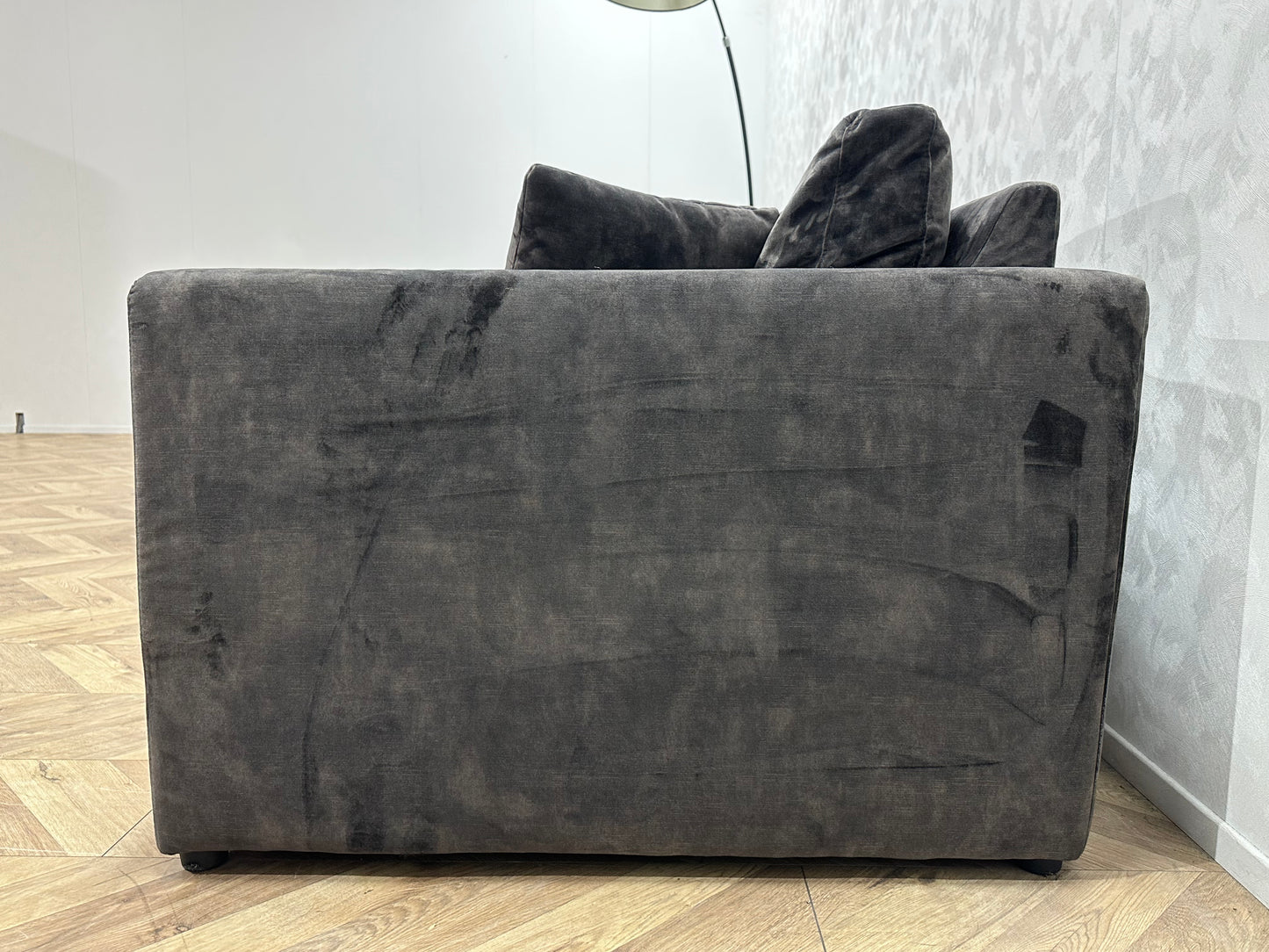 Antraciet Velvet Hoekbank ~ Losse Kussens Met Afneembare Hoezen