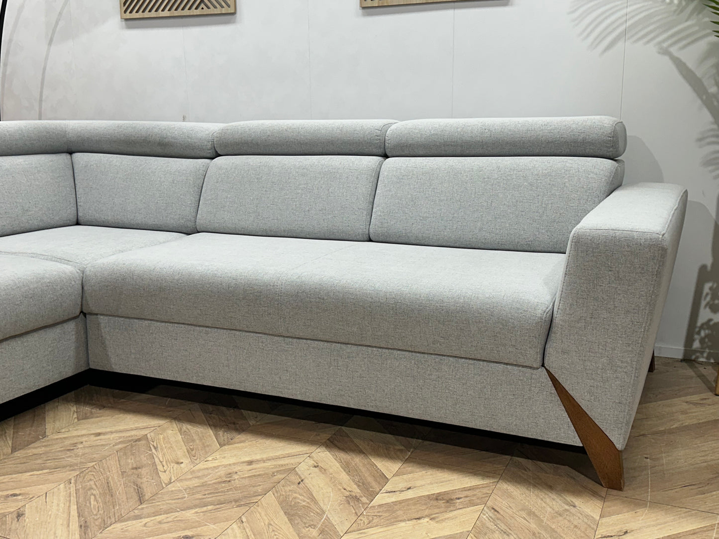 Licht Grijze Hoekbank ~ Verstelbare Hoofdsteunen