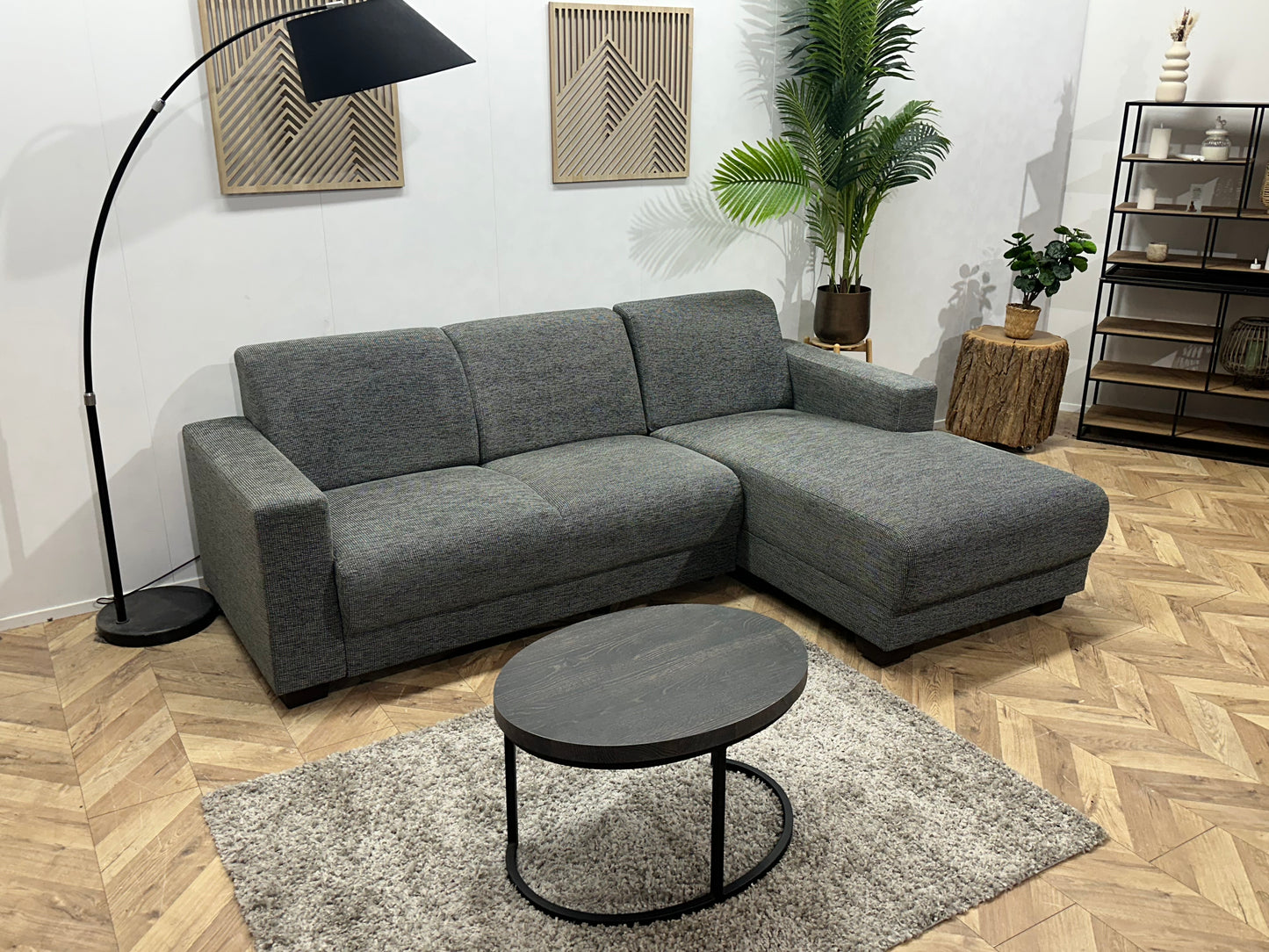 Grijze Hoekbank ~ Vaste Kussens