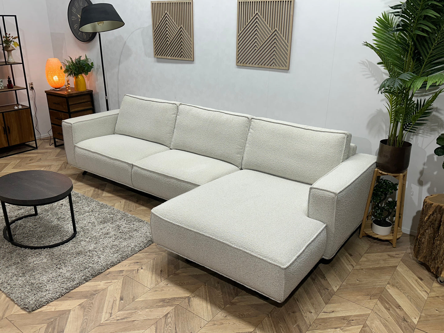 !Showroommodel! Witte Bouclé Hoekbank