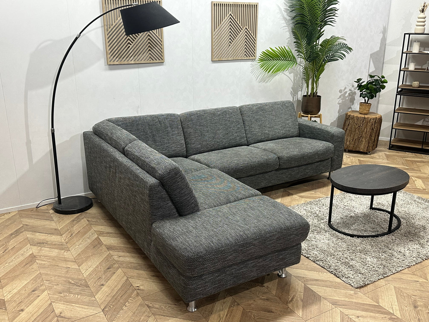 Montèl Antraciet Hoekbank ~ Vaste Kussens