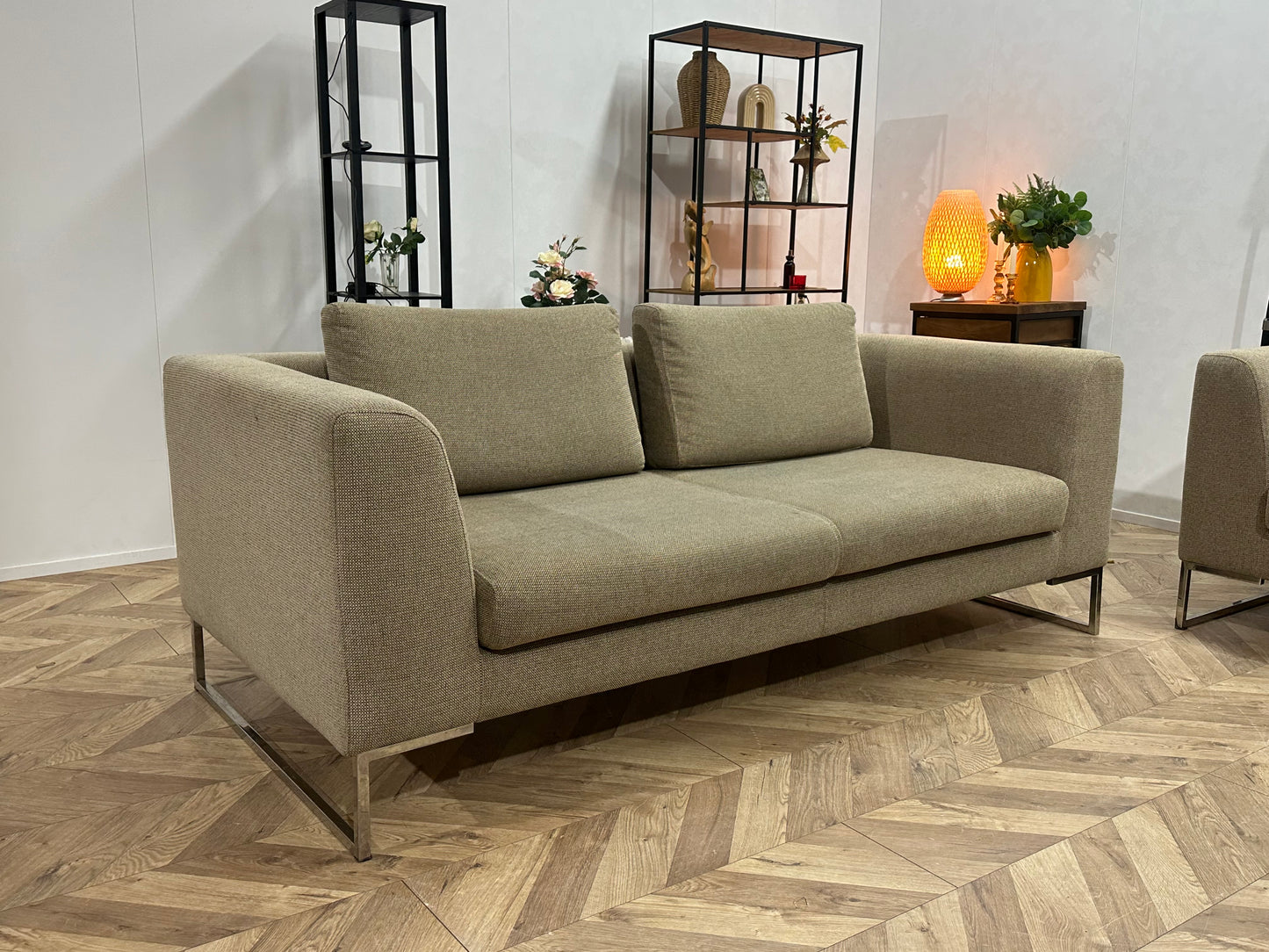 Beige Banken Set ~ Losse Kussens Met Afneembare Hoezen