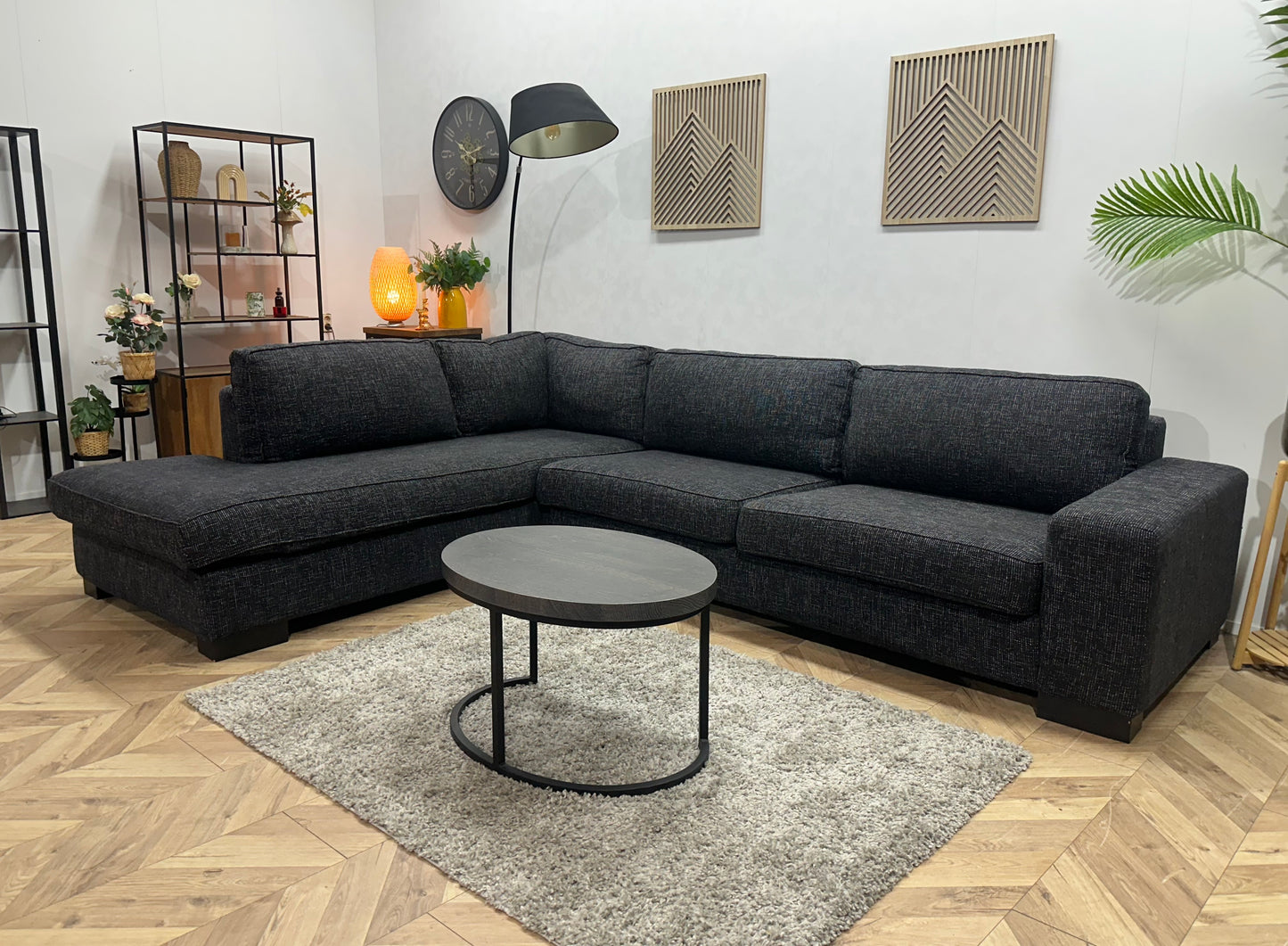 Antraciet Hoekbank ~ Losse Kussens Met Afneembare Hoezen