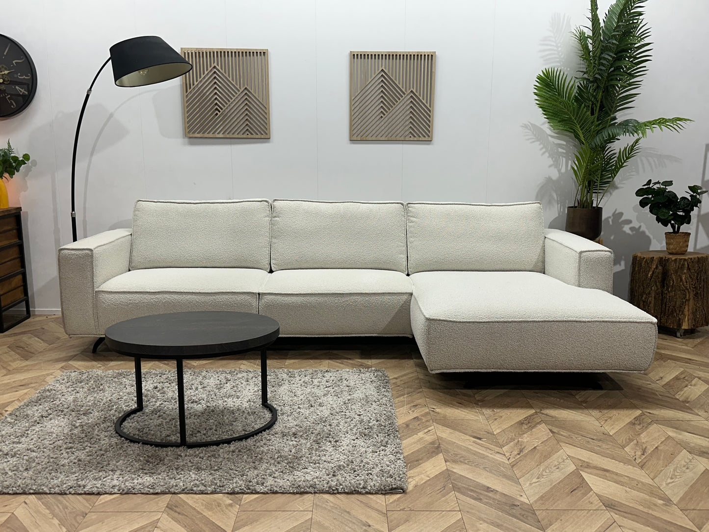 !Showroommodel! Witte Bouclé Hoekbank