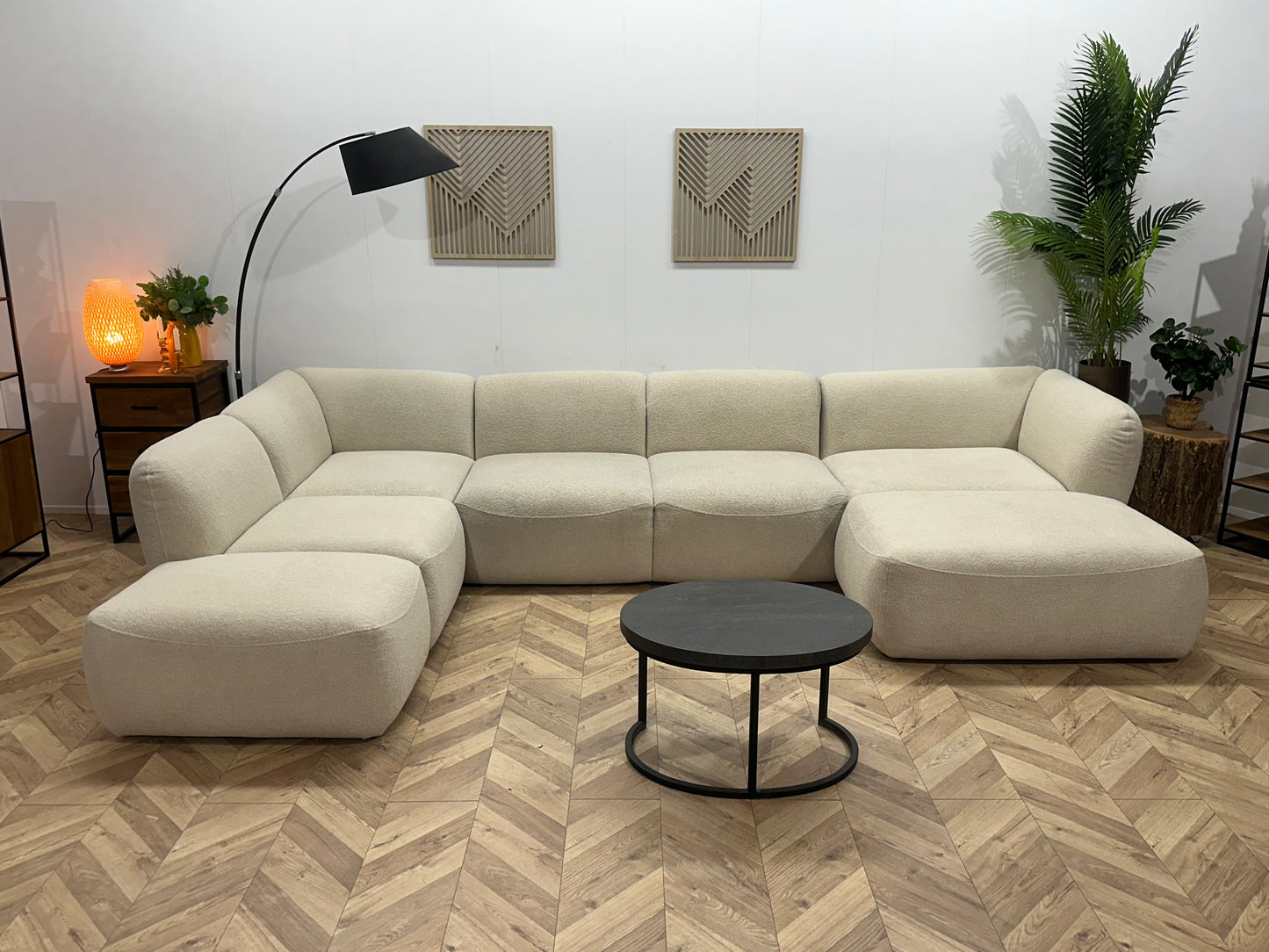 Witte/Crème Blouce Stoffen U Bank ~ Vaste Kussens