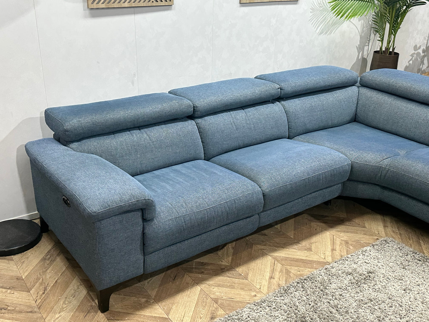 Licht Blauwe Hoekbank ~ Elektrisch Verstelbaar