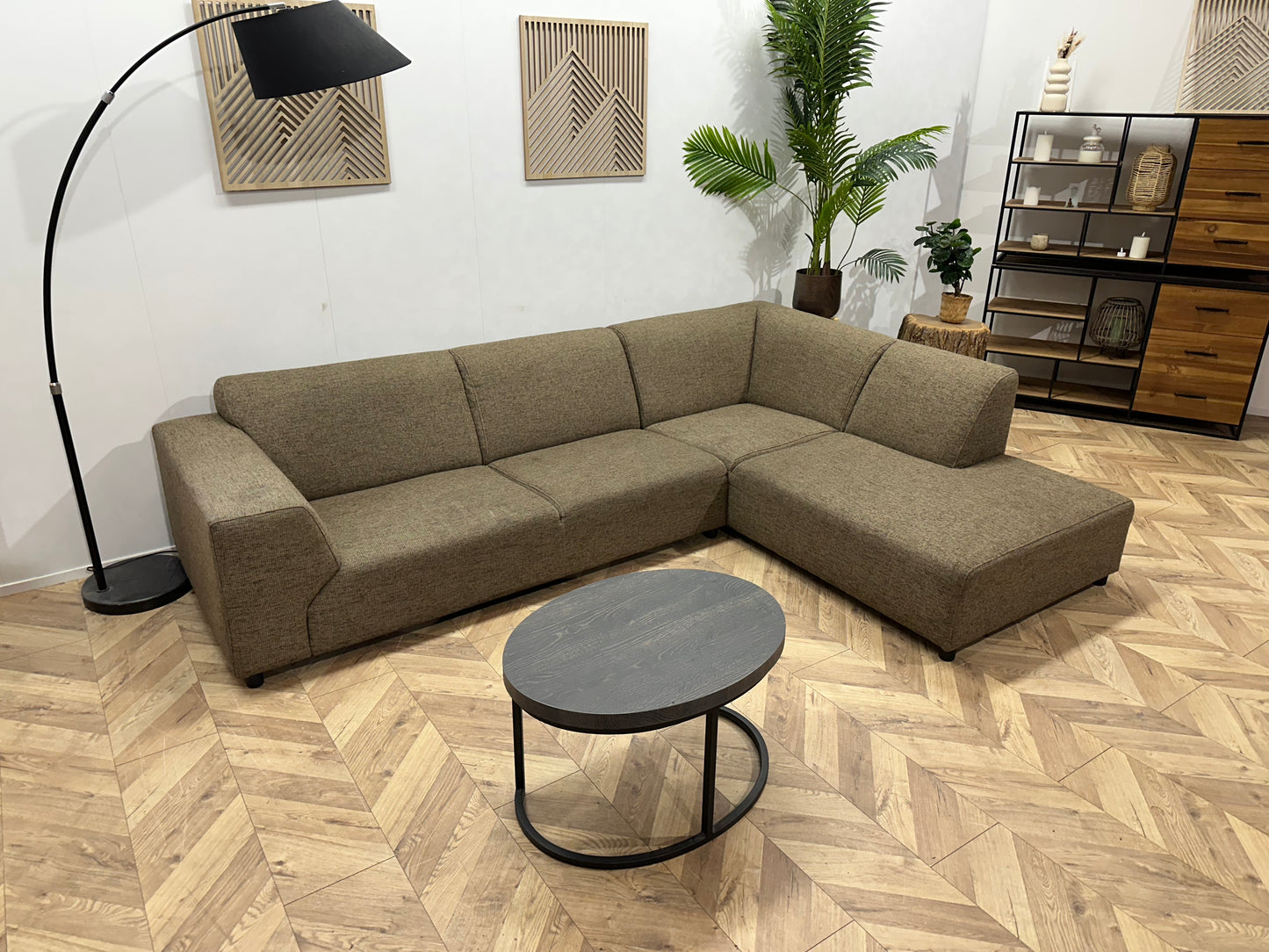 Bruine Hoekbank ~ Vaste Kussens