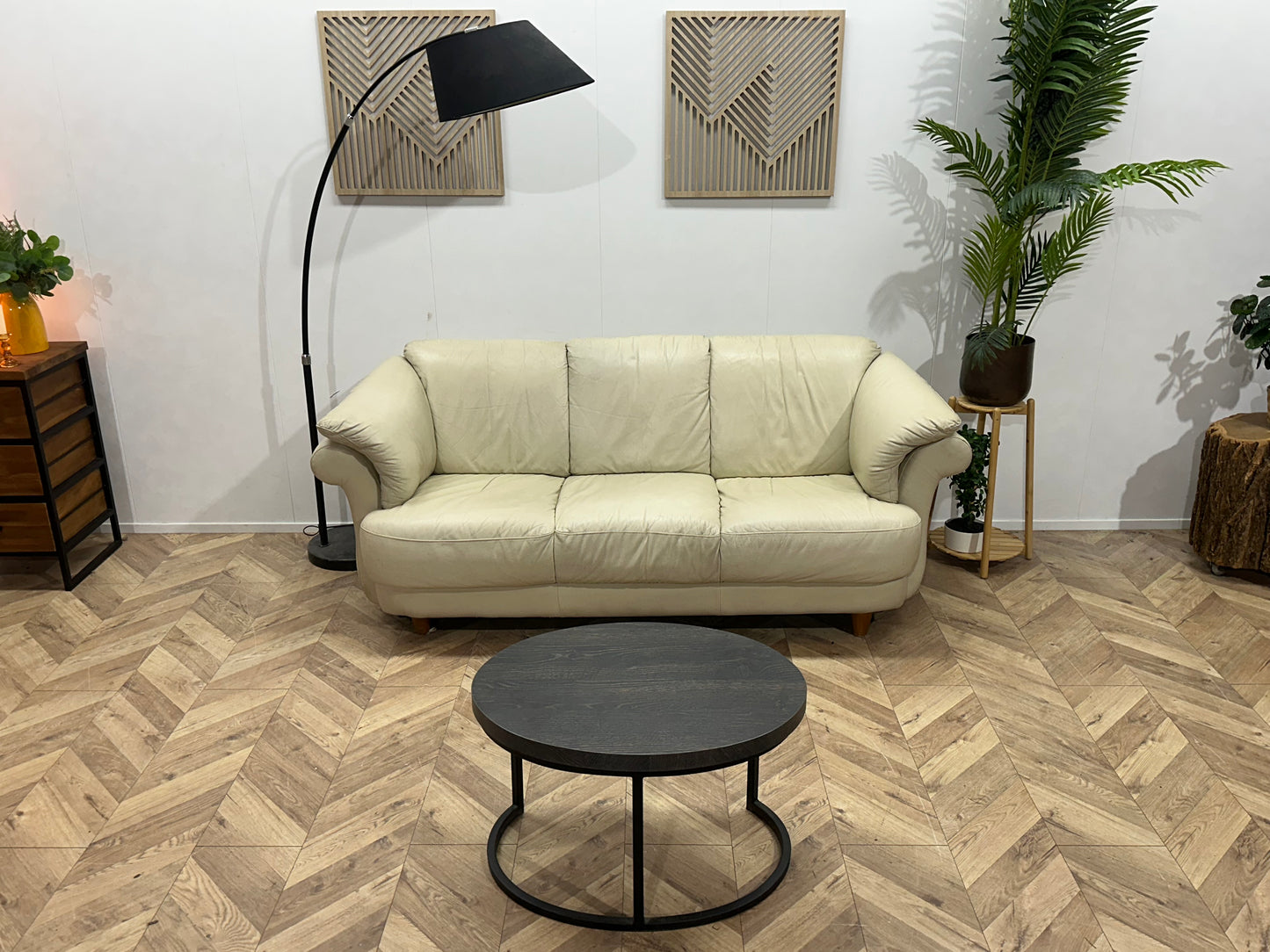 Crème Echt Lederen 2.5-Zits Bank ~ Inruilvoordeel