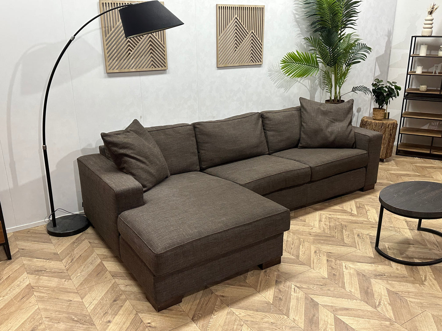 Bruine Hoekbank ~ Losse Kussens Met Afneembare Hoezen