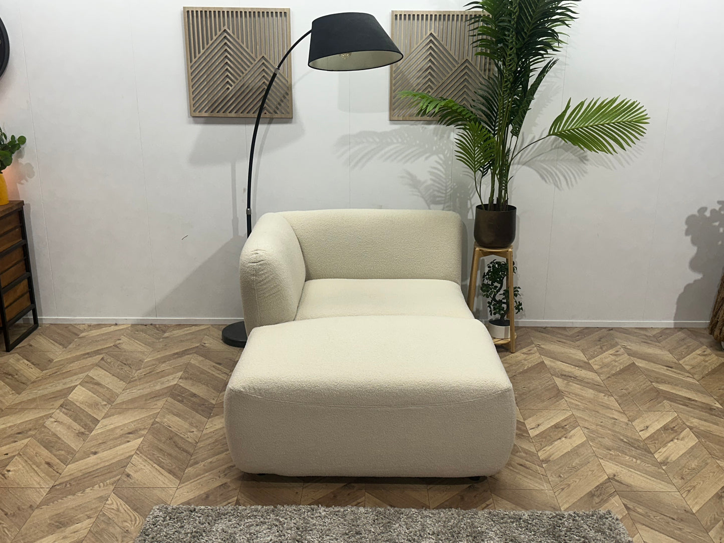 !Showroommodel! Crème Bouclé Design Bank