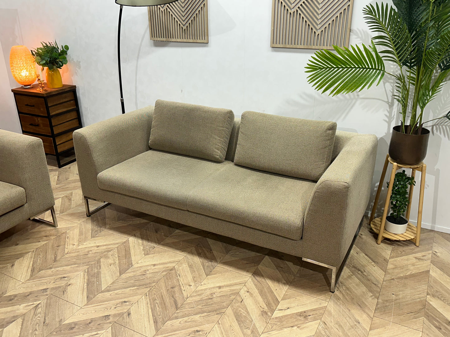 Beige Banken Set ~ Losse Kussens Met Afneembare Hoezen