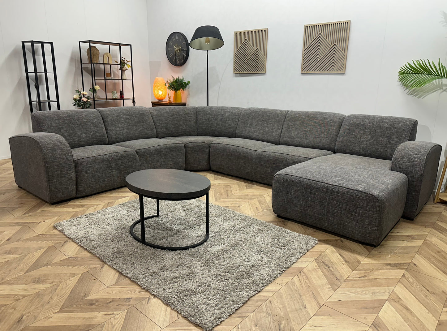 Grijze U Bank ~ Vaste Kussens