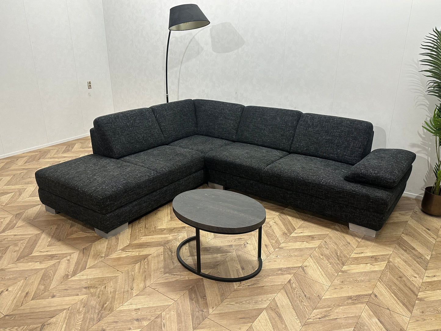 Antraciet Hoekbank ~ Verstelbare Armsteun