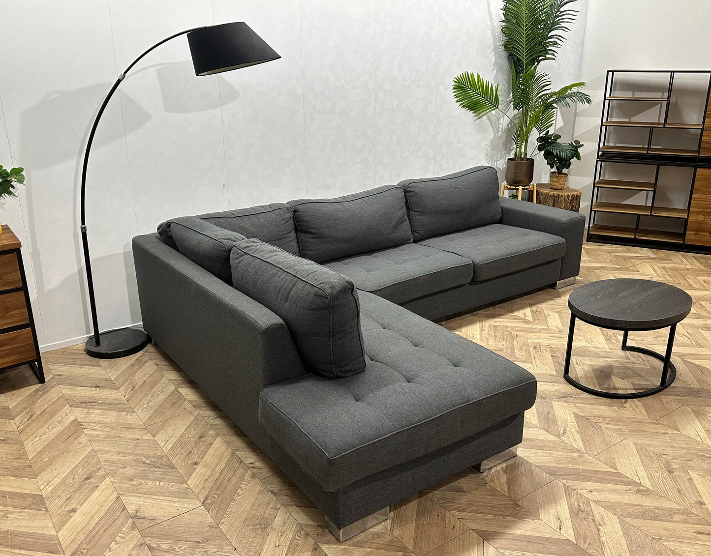 Goossens Grijze Hoekbank ~ Losse Kussens Met Afneembare Hoezen