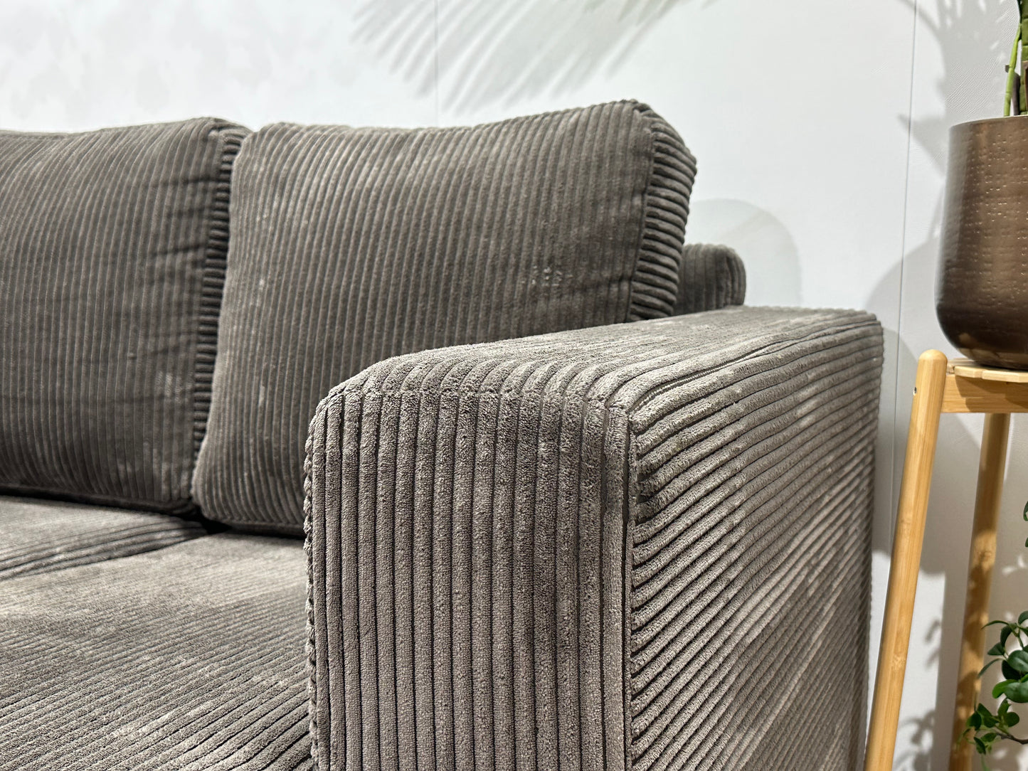 Antraciet Ribstof Hoekbank ~ Meerdere Opstellingen