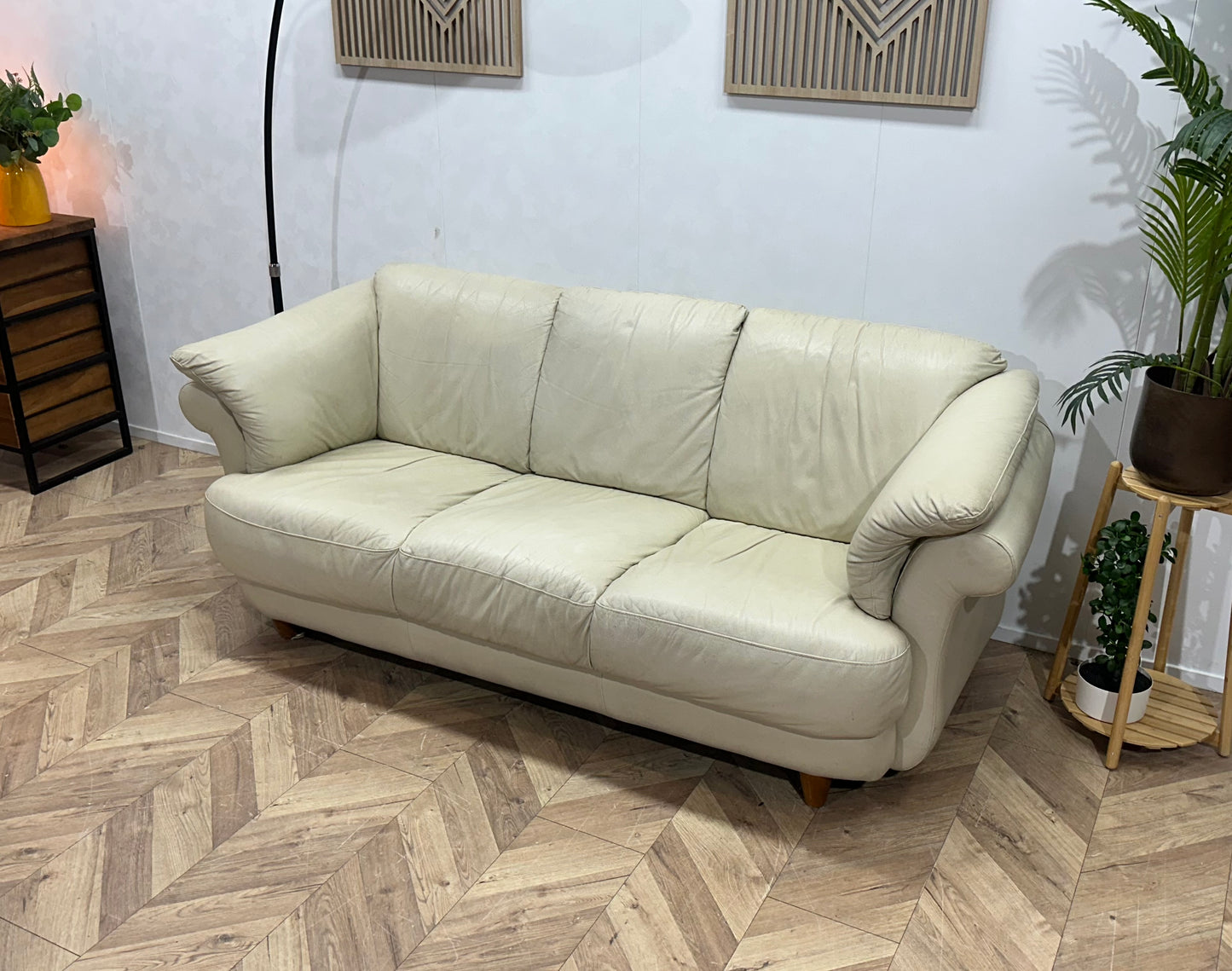 Crème Echt Lederen 2.5-Zits Bank ~ Inruilvoordeel